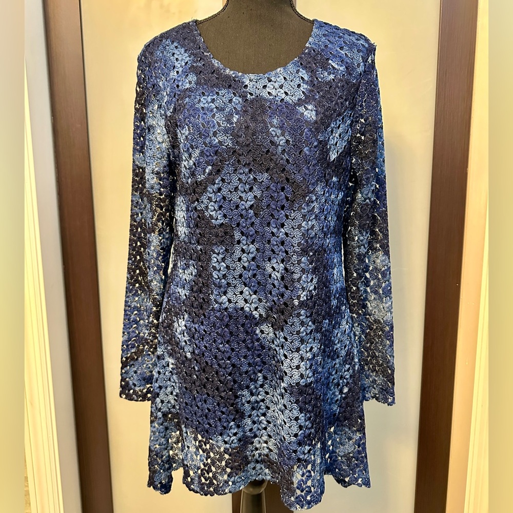 ‼️New Year’s Clearance‼️ Style & Co. Midnight Blue Crochet Blouse Size M